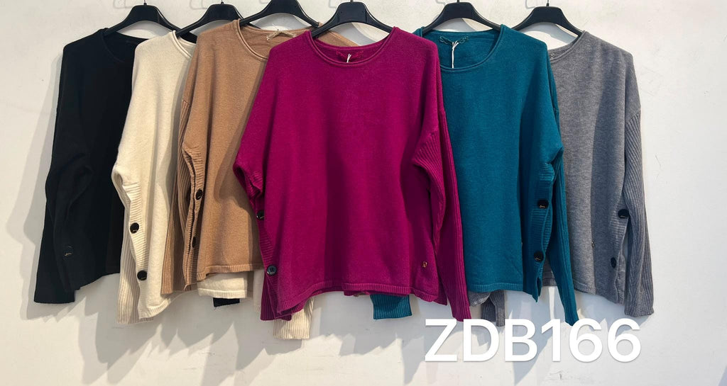 Jersey de Punto Oversize con botones en los laterales ZDB166