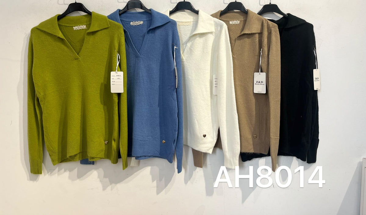 AH8014 Jersey Con Cuello De Pico