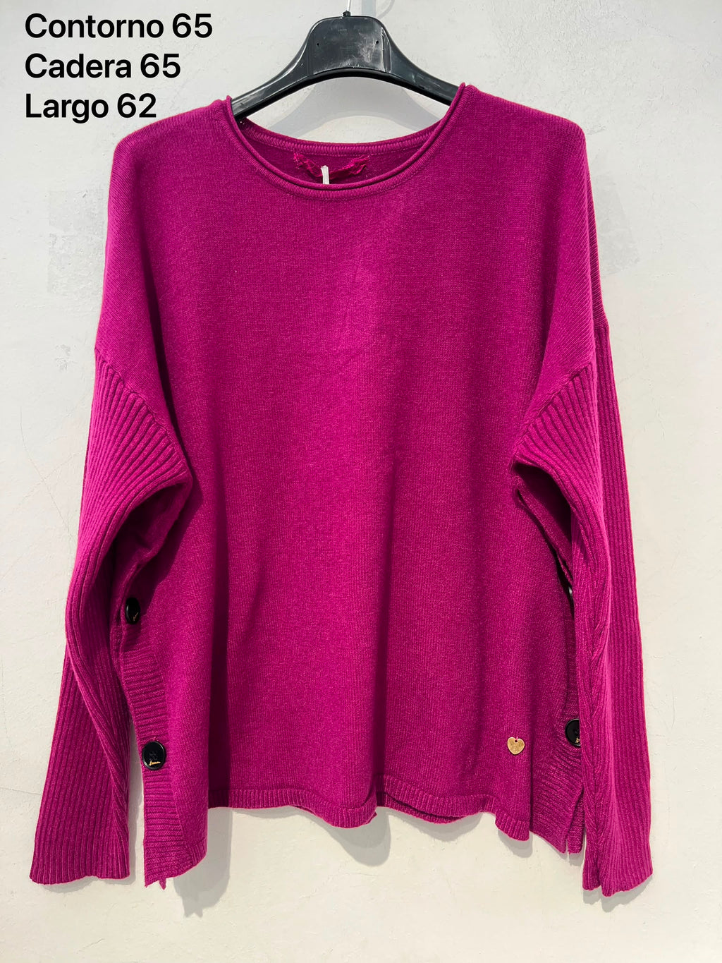 Jersey de Punto Oversize con botones en los laterales ZDB166