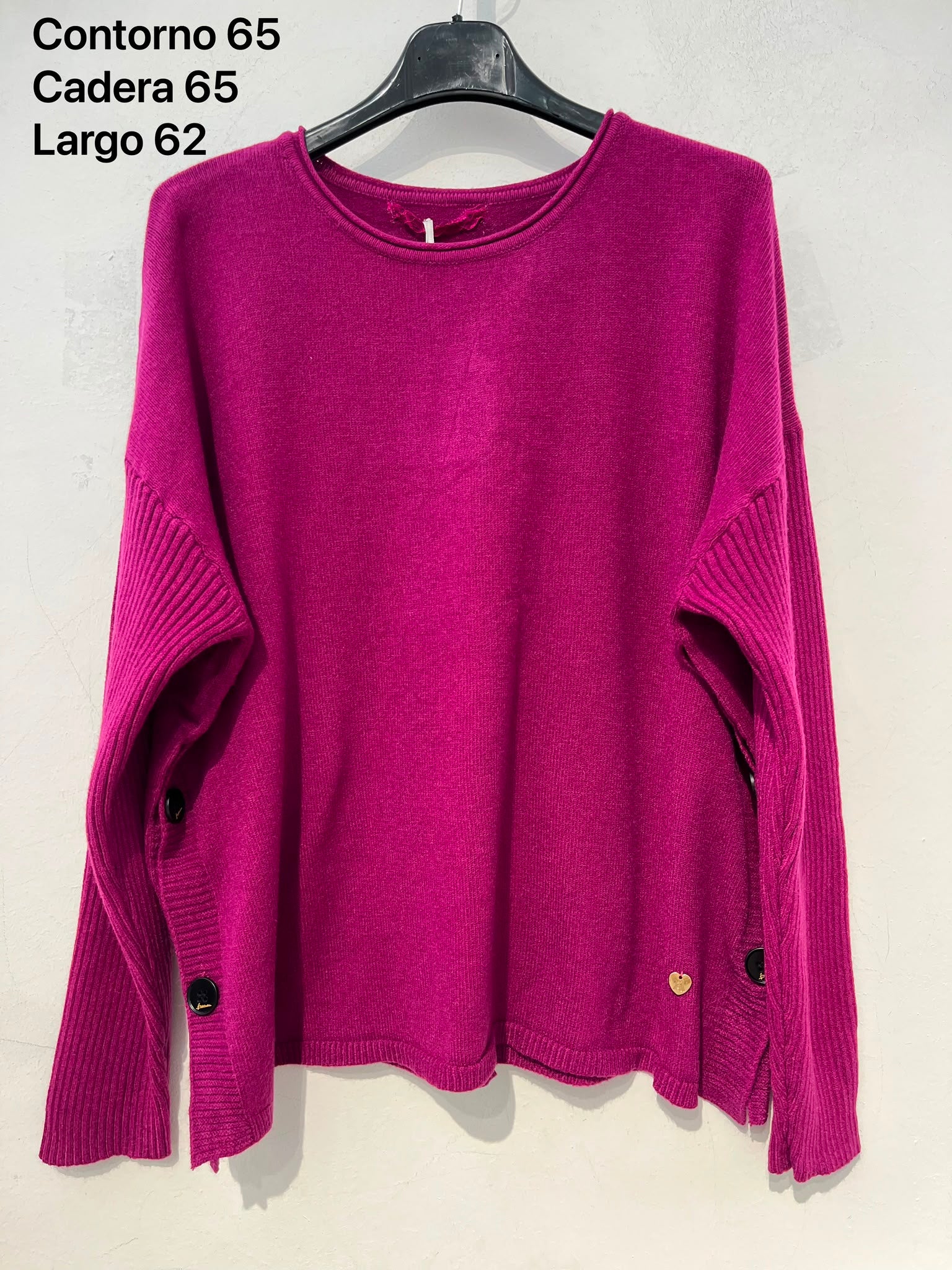 Jersey de Punto Oversize con botones en los laterales ZDB166
