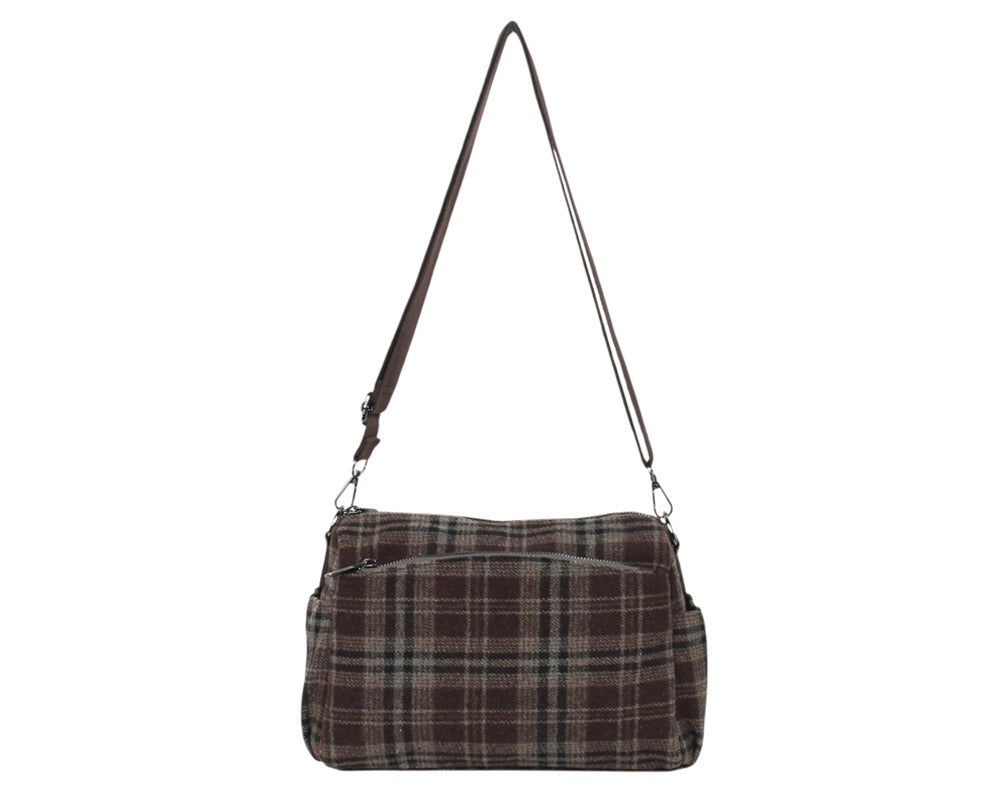 SS3681 Bandolera Estampado Cuadros