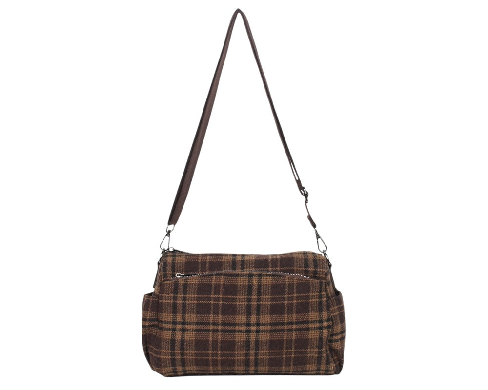 SS3681 Bandolera Estampado Cuadros