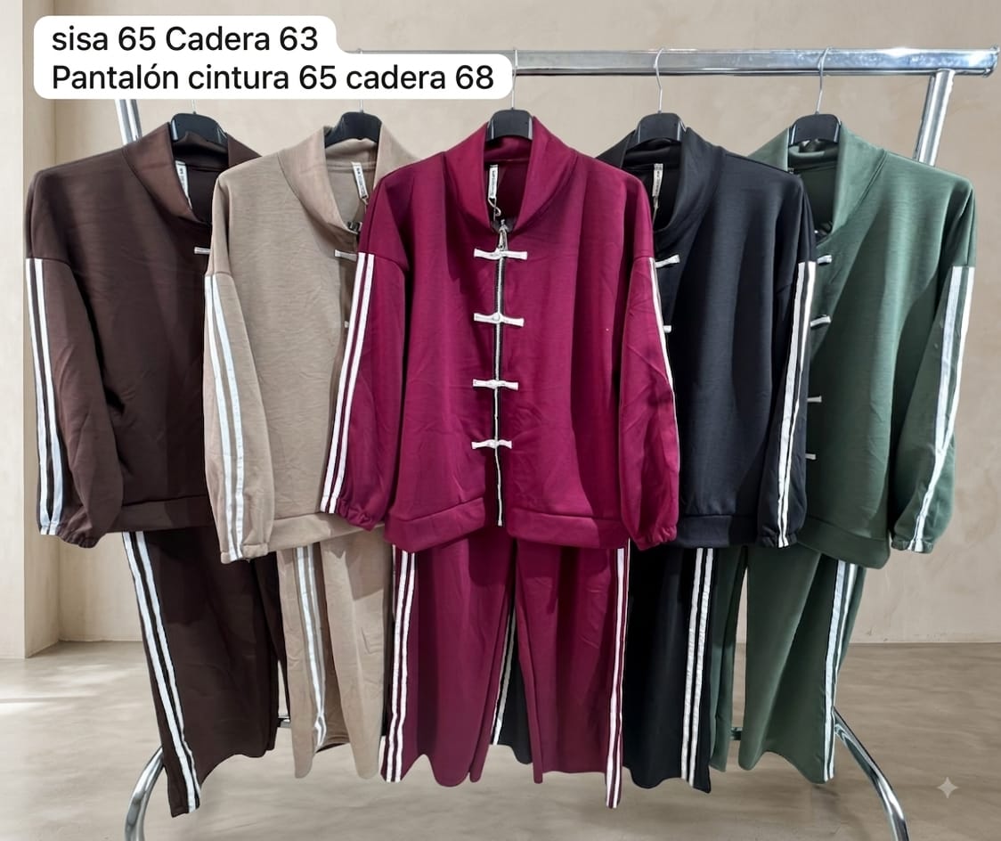 Conjunto Chándal con botones de nudo estilo Oriental SY